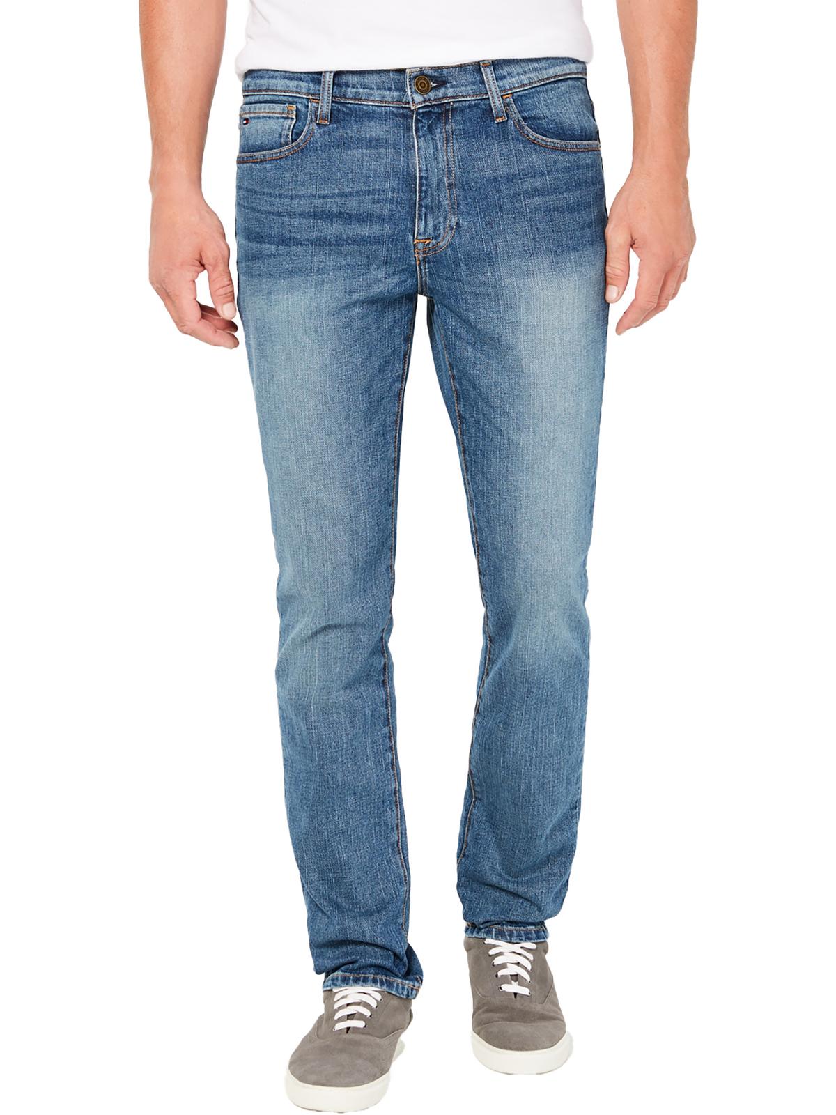Tommy Hilfiger Mens Stretch Denim Straight Leg Jeans